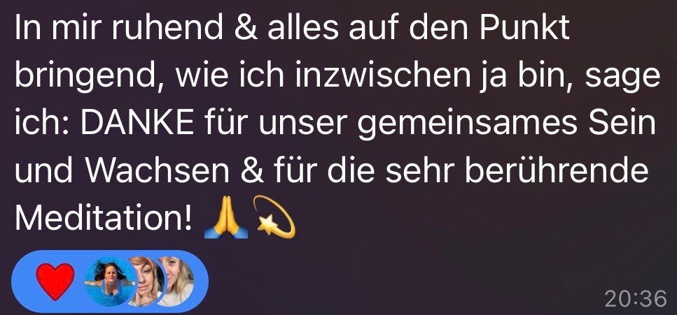 Rückmeldung einer Teilnehmerin